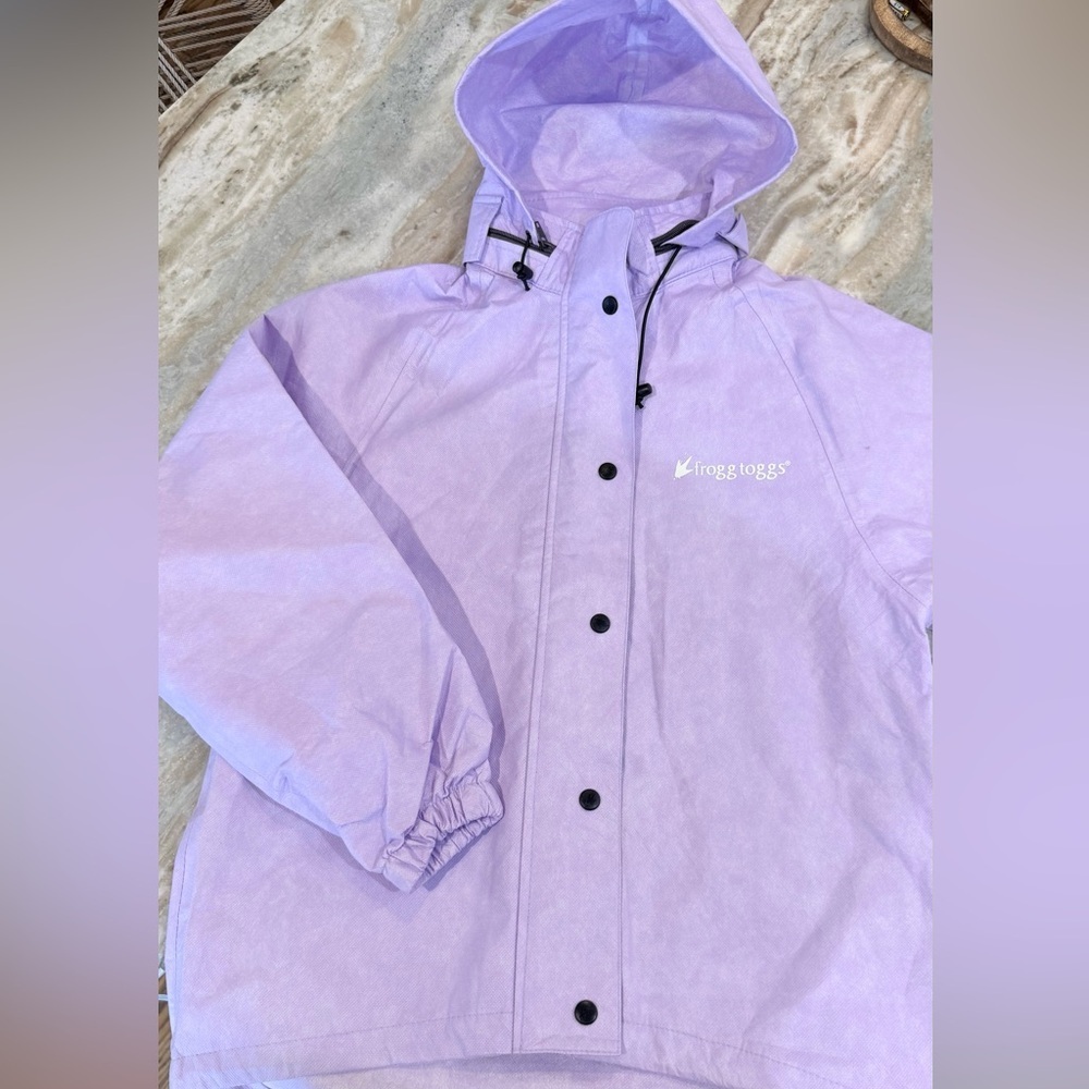 Women’s FROGG TOGGS Pro Action waterproof hooded lavender jacket. Size Small - Picture 5 of 9